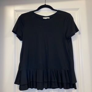 Ruffled Black Tee Shirt
